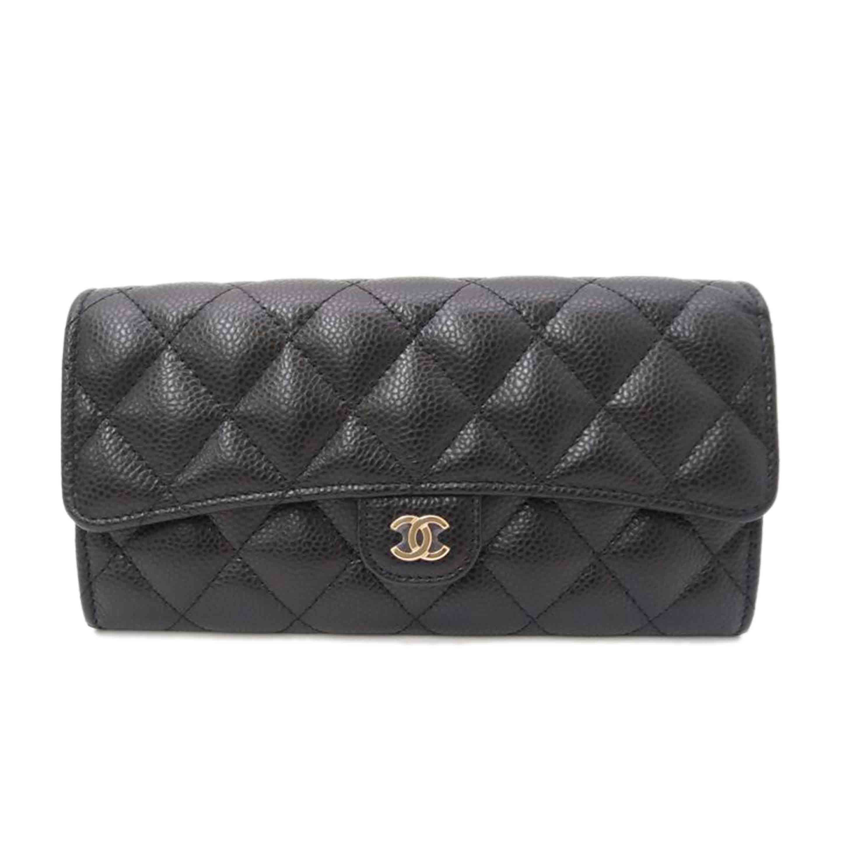 CHANEL シャネル/キャビアスキンクラシック長財布/ブラック/AP0241 Y01864//KNN*****/Sランク/69