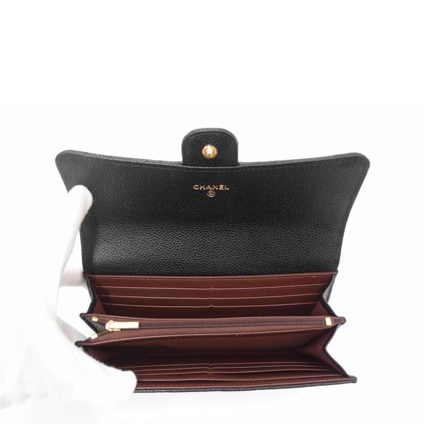CHANEL シャネル/キャビアスキンクラシック長財布/ブラック/AP0241 Y01864//KNN*****/Sランク/69