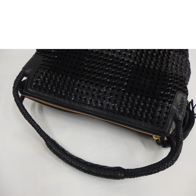 トリーバーチバッグ/トリーバーチバッグレザーロビンソン黒 編み込みバック//ABランク/82