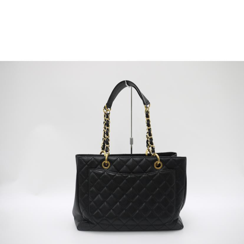 CHANEL/GSTキャビアスキンチェーントート/ブラック//186*****/Aランク/69