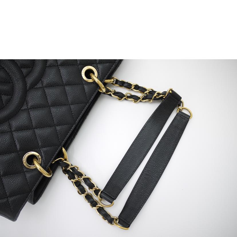 CHANEL/GSTキャビアスキンチェーントート/ブラック//186*****/Aランク/69