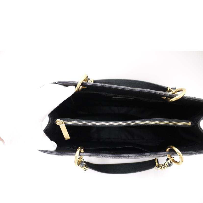 CHANEL/GSTキャビアスキンチェーントート/ブラック//186*****/Aランク/69