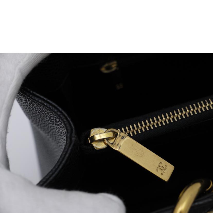 CHANEL/GSTキャビアスキンチェーントート/ブラック//186*****/Aランク/69