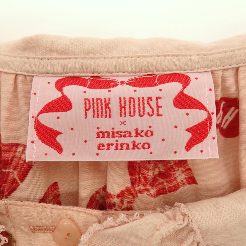 PINK HOUSE misako erinko ピンクハウス/LOVE Ribbon Bear ミディ丈長袖ワンピース/A2113FA901//ABランク/77