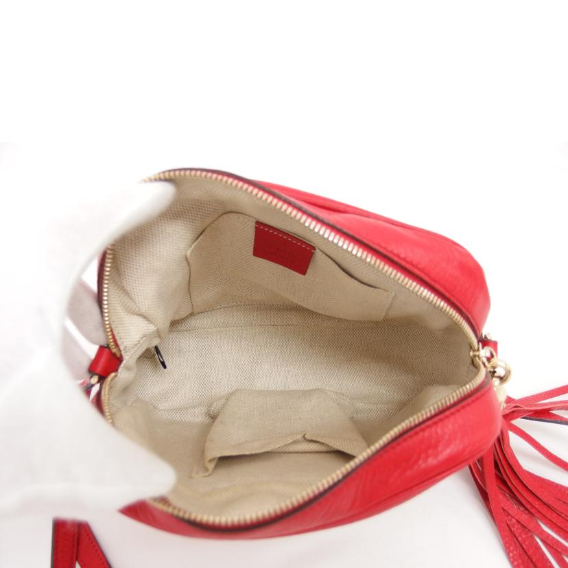 GUCCI グッチ/ソーホーレザー/スモールディスコバッグ/レッド/308364//498***/ABランク/04