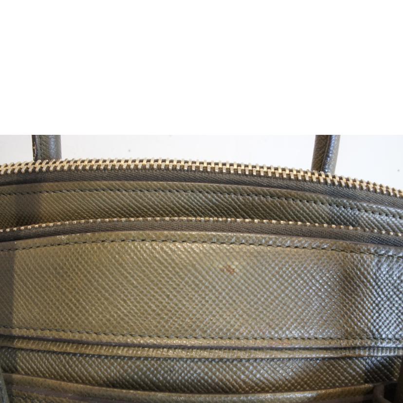 PRADA プラダ/レザーハンドカーキグリーン//113/ABランク/92