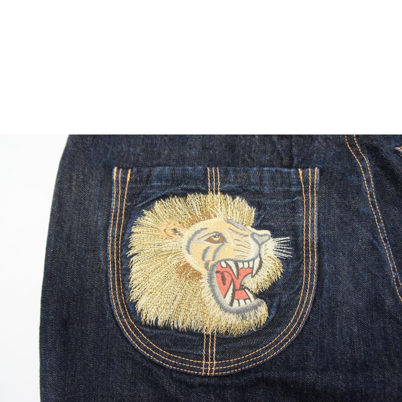 YAMANE /YAMANE ドラゴン×ライオン刺繍デニム//Aランク/20