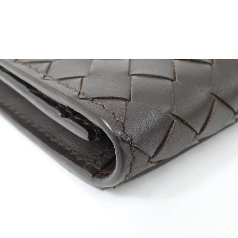 BOTTEGA VENETA ボッテガヴェネタ/二つ折り札入れ カードケース ダークブラウン/120697//Aランク/65