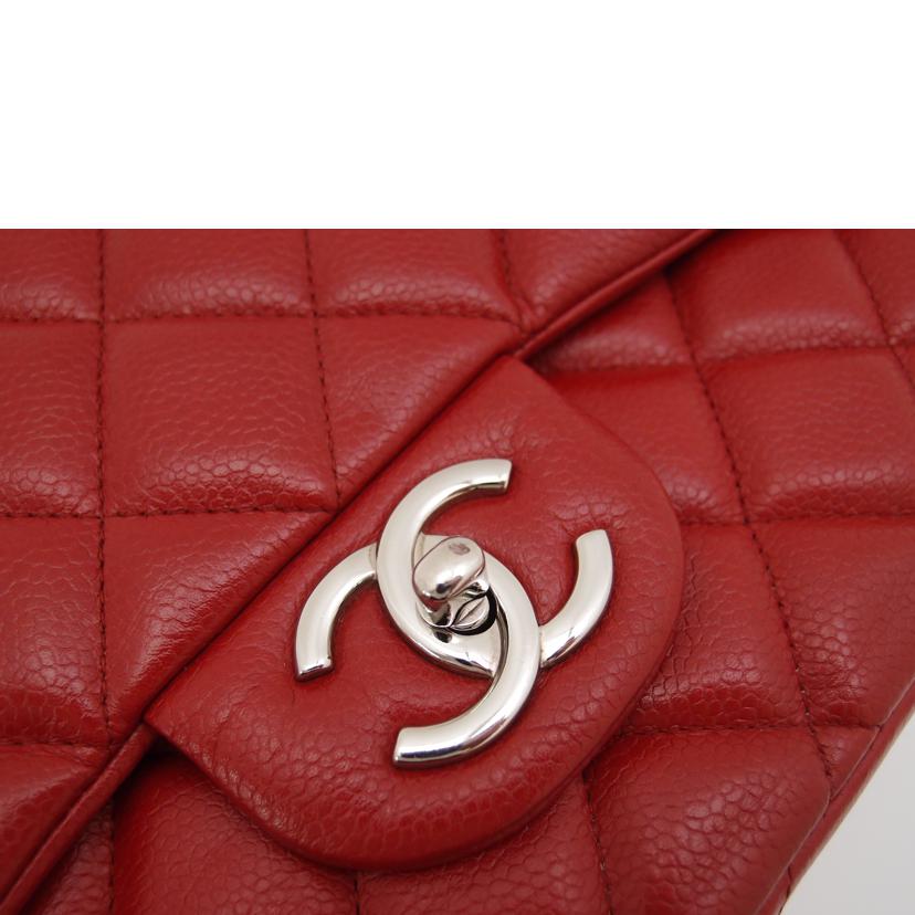 CHANEL/キャビアスキンWフラップデカマトラッセチェーンショルダー/レッド/A58601//148*****/SAランク/69