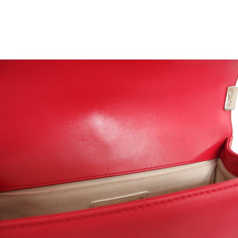 CHANEL シャネル/ボーイシャネル/パンチングレザー/チェーンショルダーバッグ/レッド//191*****/ABランク/04