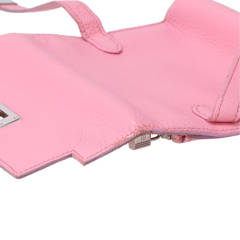 HERMES エルメス/ケリーウォレットミディアム/ピンク/シルバー金具//□M/Bランク/85