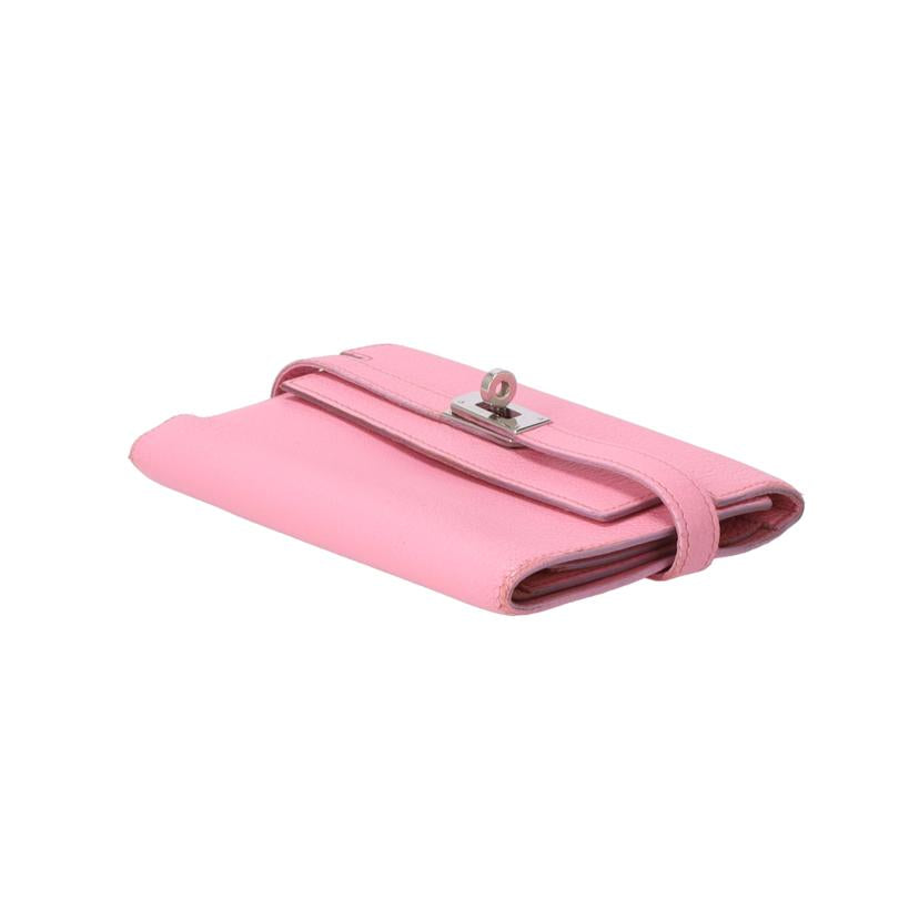 HERMES エルメス/ケリーウォレットミディアム/ピンク/シルバー金具//□M/Bランク/85