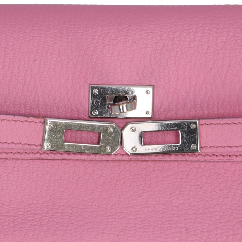 HERMES エルメス/ケリーウォレットミディアム/ピンク/シルバー金具//□M/Bランク/85