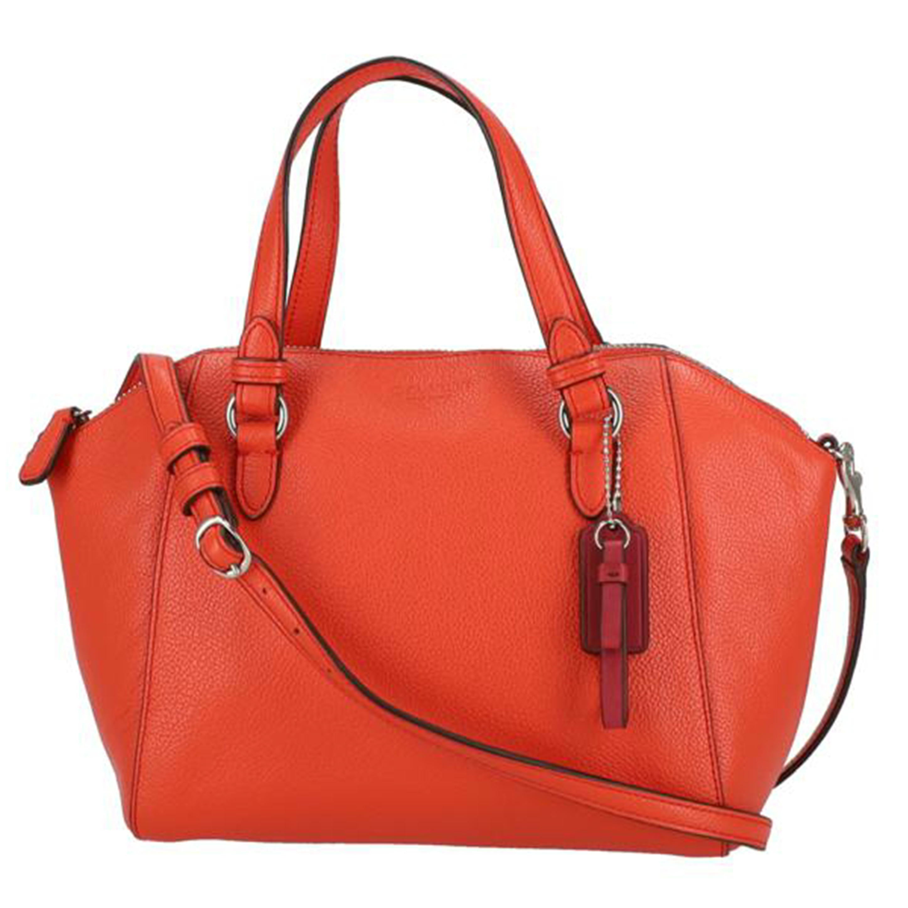 COACH コーチ/バークレザー・ミニサッチェル2WAYバッグ/オレンジ/F54335//B16**/Aランク/18