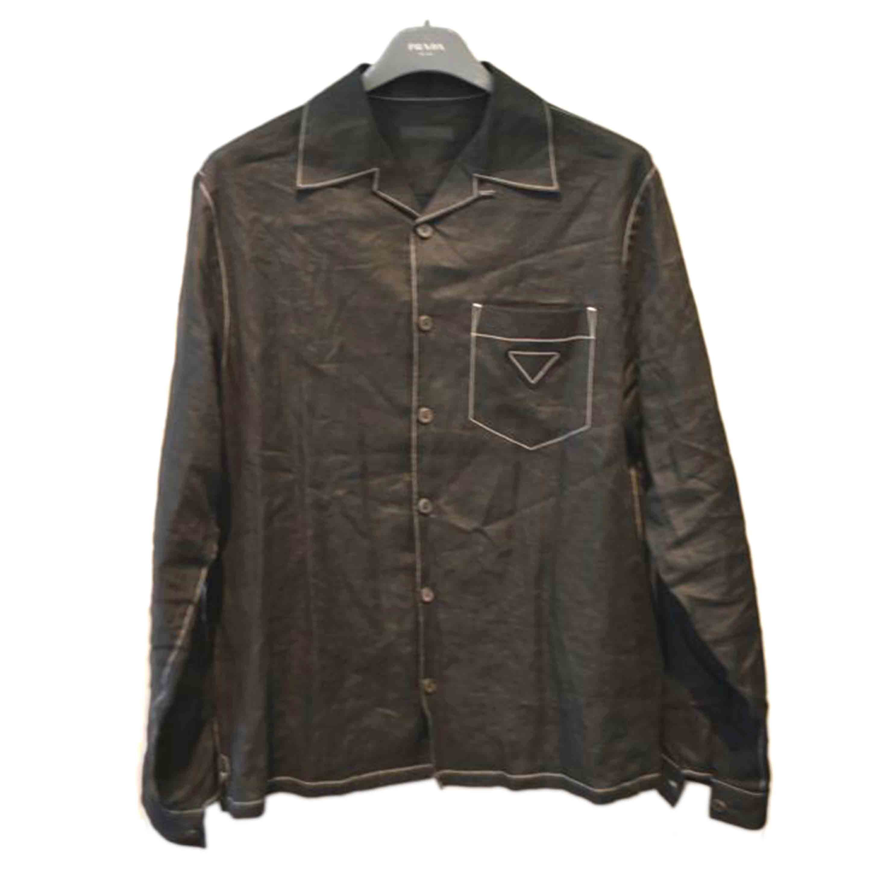 PRADA プラダ/トライアングルロゴステッチメンズシャツ/Mサイズ/UCN441_SUMO_14H4//ACU1 2024 5776/Aランク/89