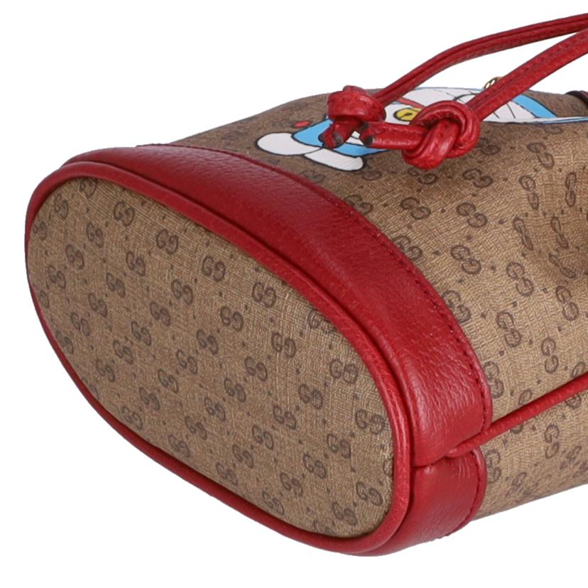 GUCCI グッチ/ドラえもんミニバケット/レッド×ブラウン系/647801//520***/Aランク/37
