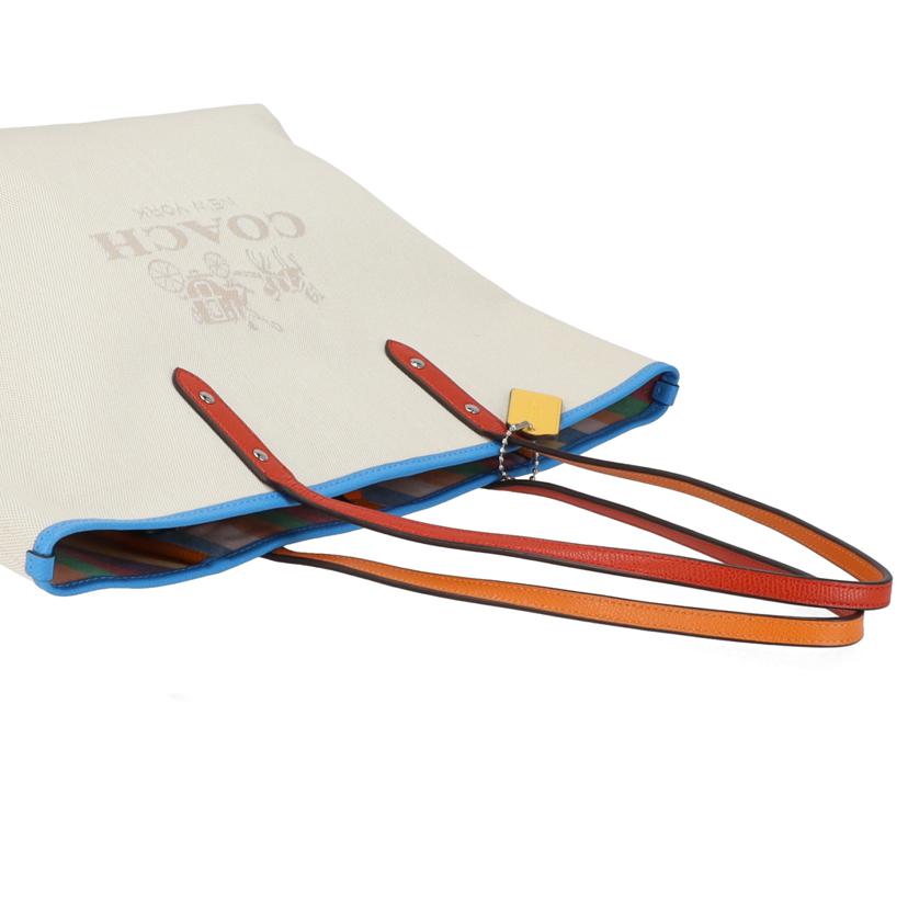 COACH コーチ/ファブリックシティートート/アイボリー×ブルー/F37640//A16**/Aランク/18