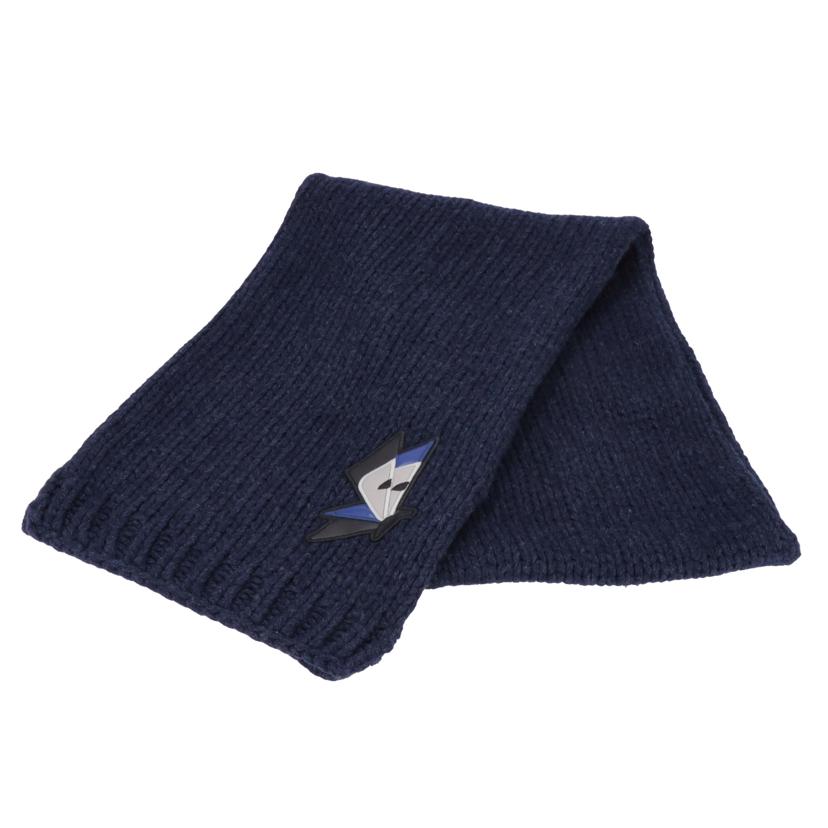 FENDI フェンディ/フェンディ/バタフライアップリケウールマフラー/ネイビー//ABランク/75