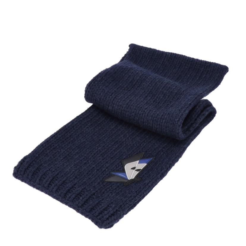 FENDI フェンディ/フェンディ/バタフライアップリケウールマフラー/ネイビー//ABランク/75