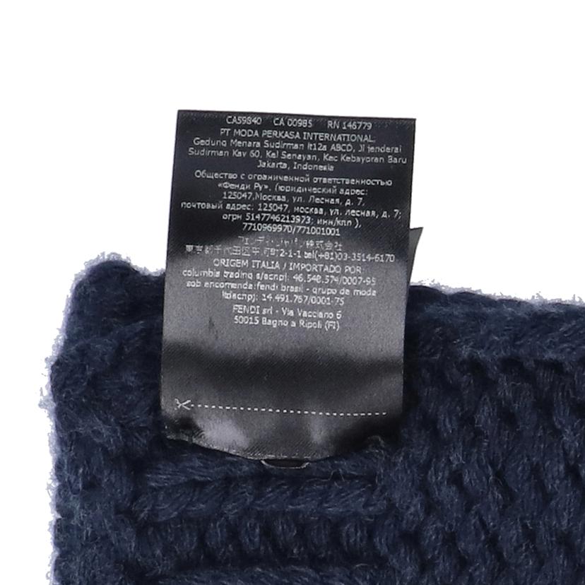 FENDI フェンディ/フェンディ/バタフライアップリケウールマフラー/ネイビー//ABランク/75