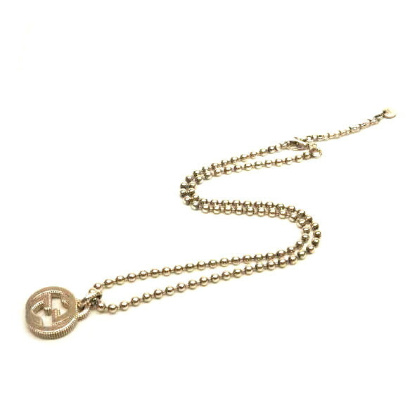 GUCCI グッチ/Ag925SVインターロッキングGボールチェーンネックレス//☆1561FI/ABランク/92