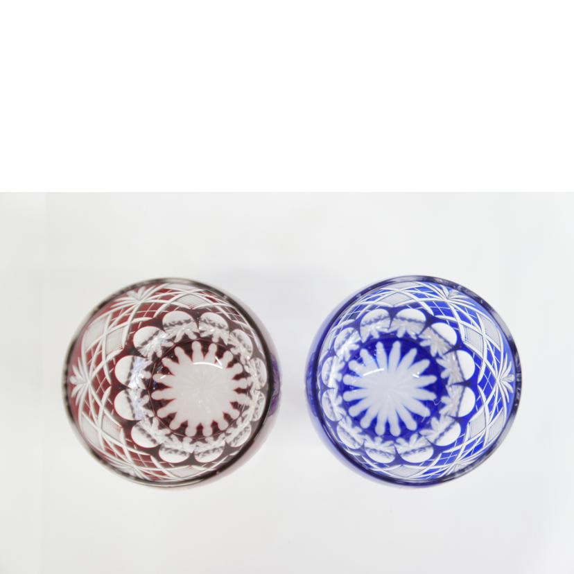 ヒロタグラスクラフト/江戸切子 繋ぎ剣矢来 ペアタンブラー/KS-216-217//SAランク/05