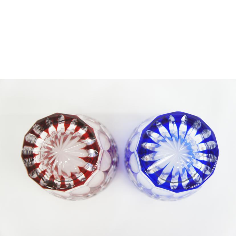 ヒロタグラスクラフト/江戸切子 繋ぎ剣矢来 ペアタンブラー/KS-216-217//SAランク/05