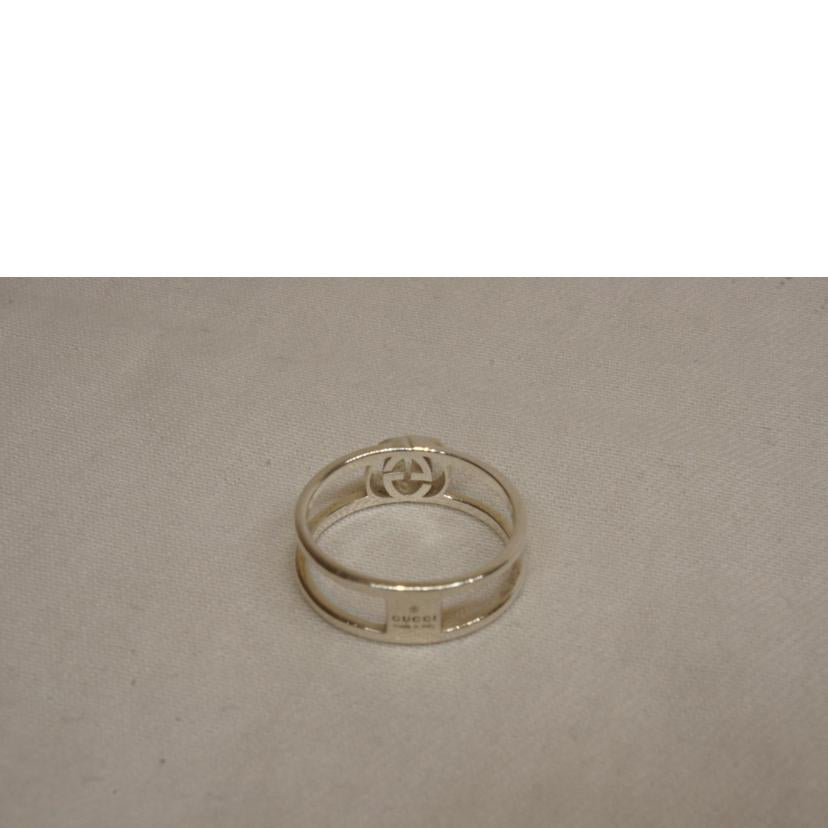 GUCCI/Ag925SVインターロッキングGスリムオープンリング//☆1695MI/ABランク/92