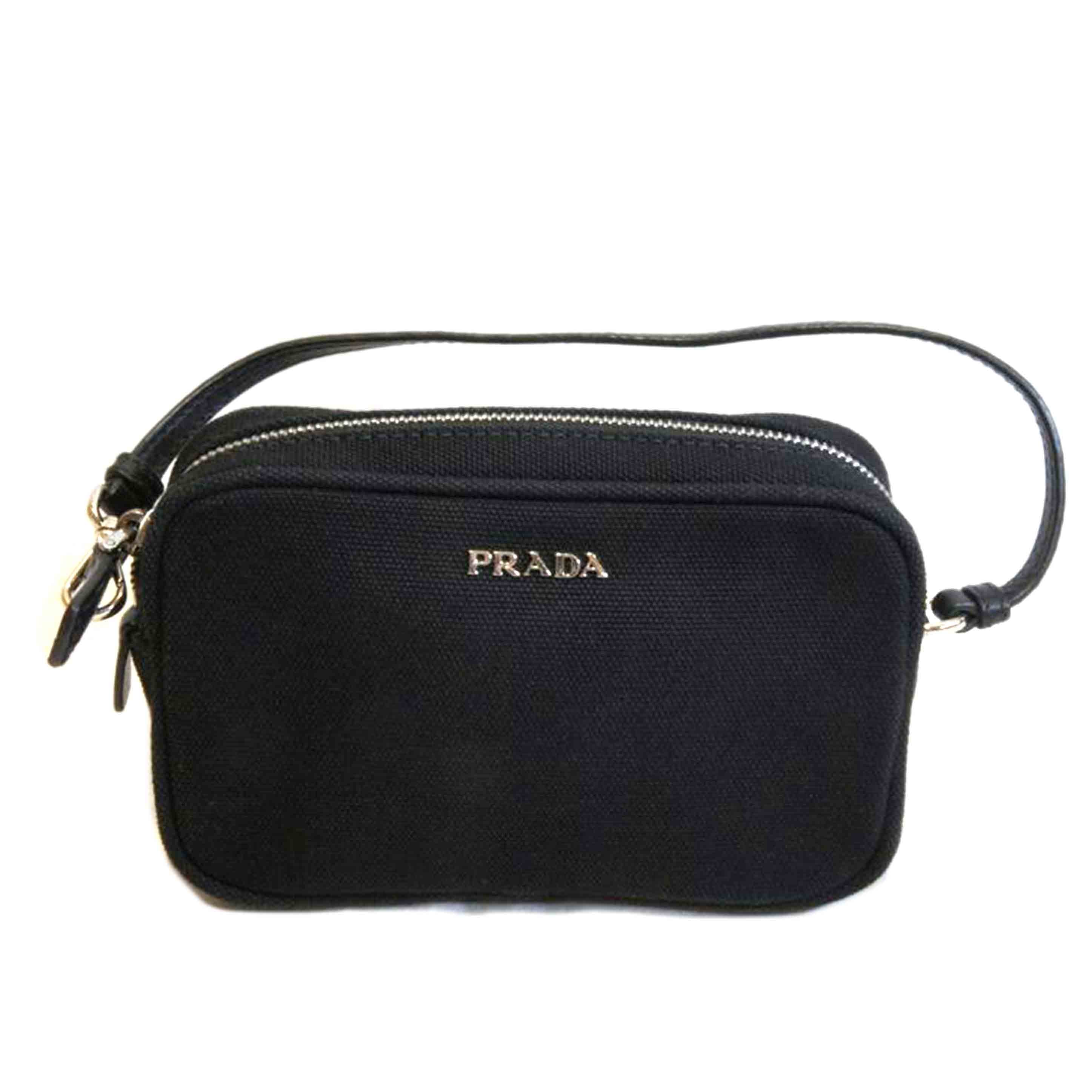 PRADA プラダ/キャンバススクエアポーチブラック//204/Aランク/92