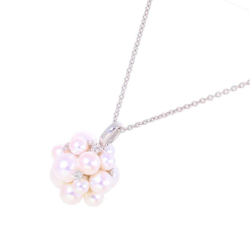 田崎真珠/K18WGパールダイヤネックレス0.15ct/9.0//0.15/Aランク/38