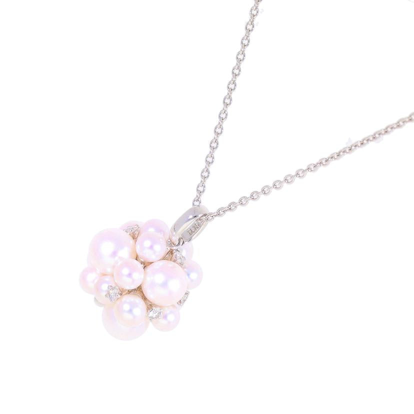 田崎真珠/K18WGパールダイヤネックレス0.15ct/9.0//0.15/Aランク/38