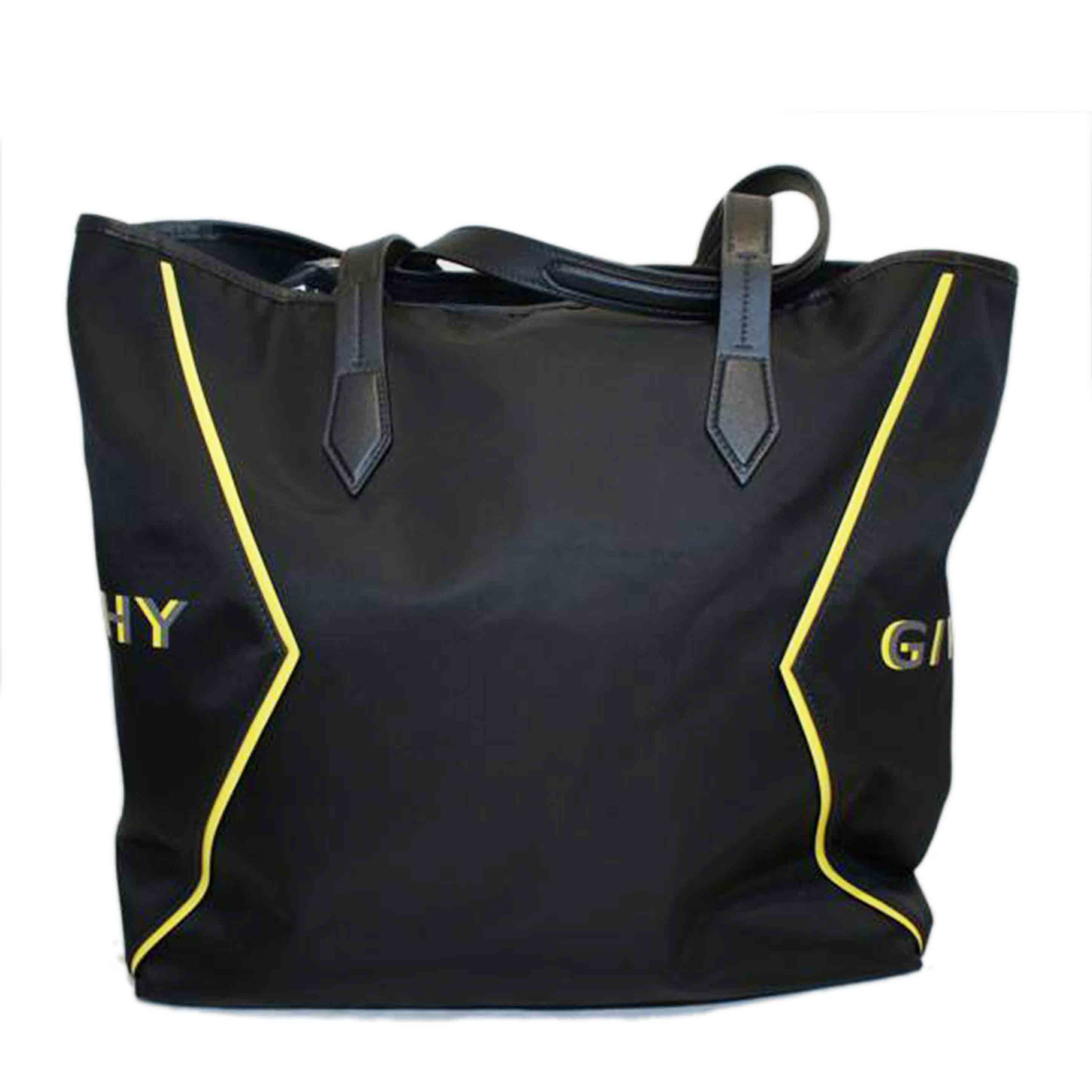 GIVENCHY ジパンシー/ナイロンロゴトートブラックイエロー//Aランク/92