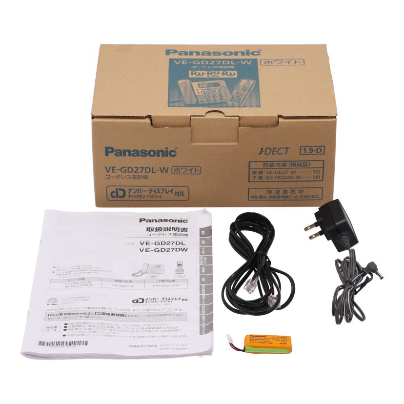 Panasonic パナソニック /コードレス電話機/RU・RU・RU/VE-GD27DL//5EBFA097394/Bランク/65