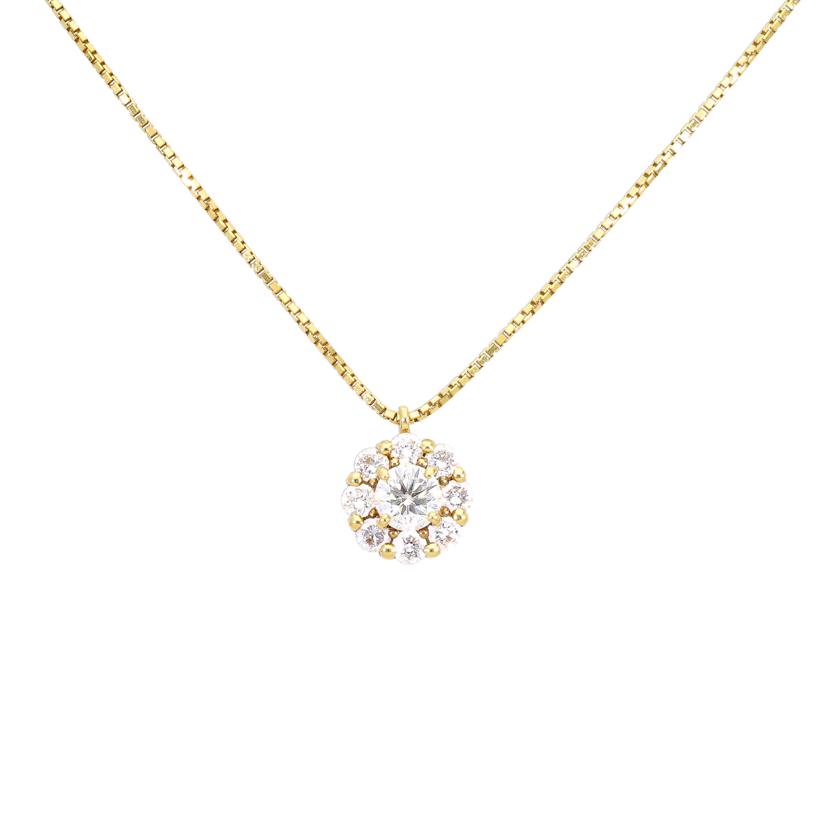 K18ダイヤネックレス0.351/0.41ct//ABランク/19