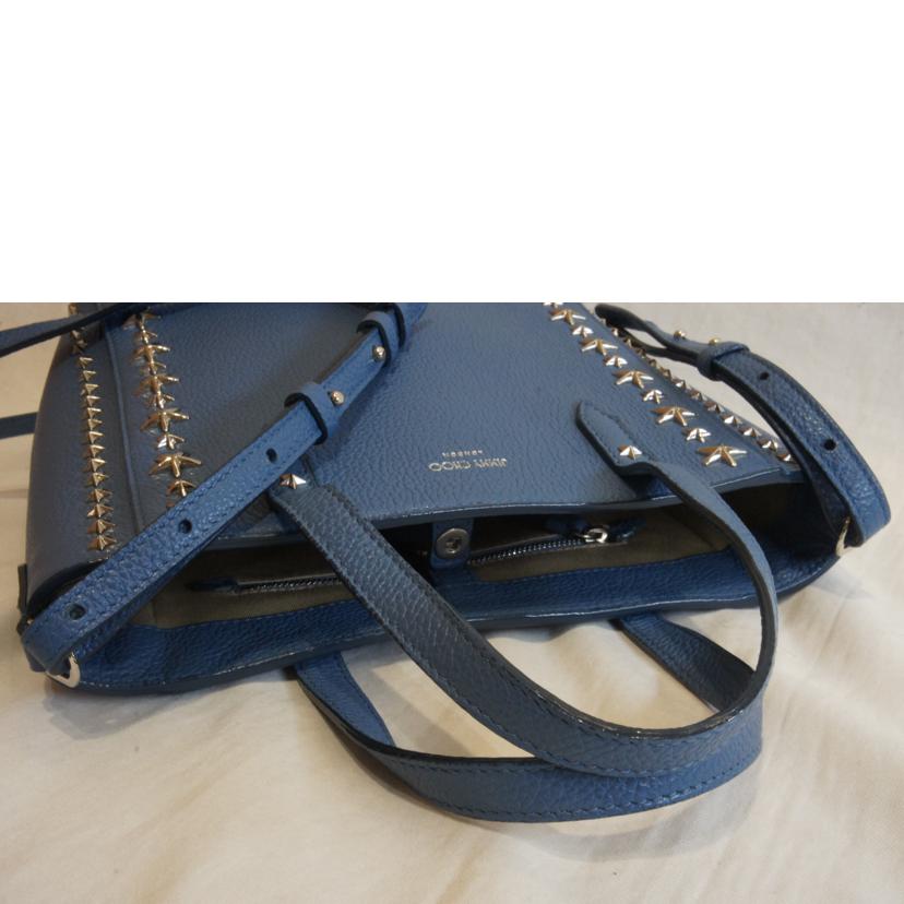 JIMMY CHOO ジミーチュウ/スタースタッズレザーペガシ/ブルー//Aランク/92