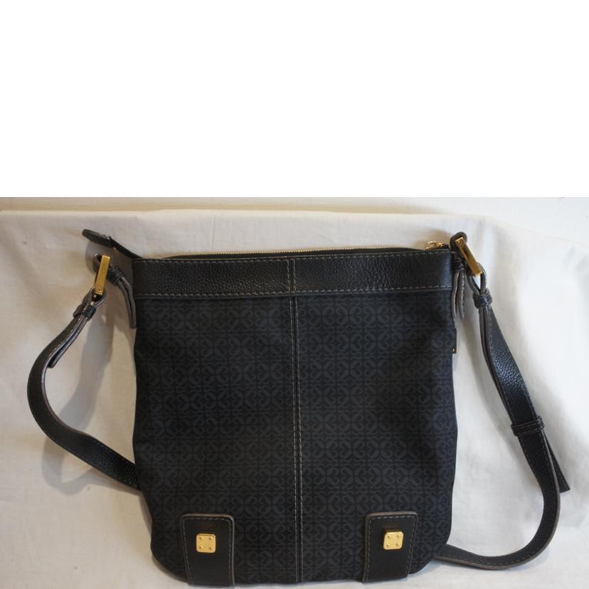 LOEWE/アナグラム総柄ナイロンショルダーブラック//Aランク/92
