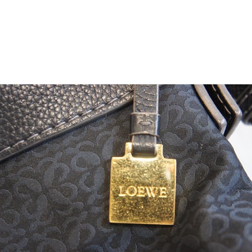 LOEWE/アナグラム総柄ナイロンショルダーブラック//Aランク/92