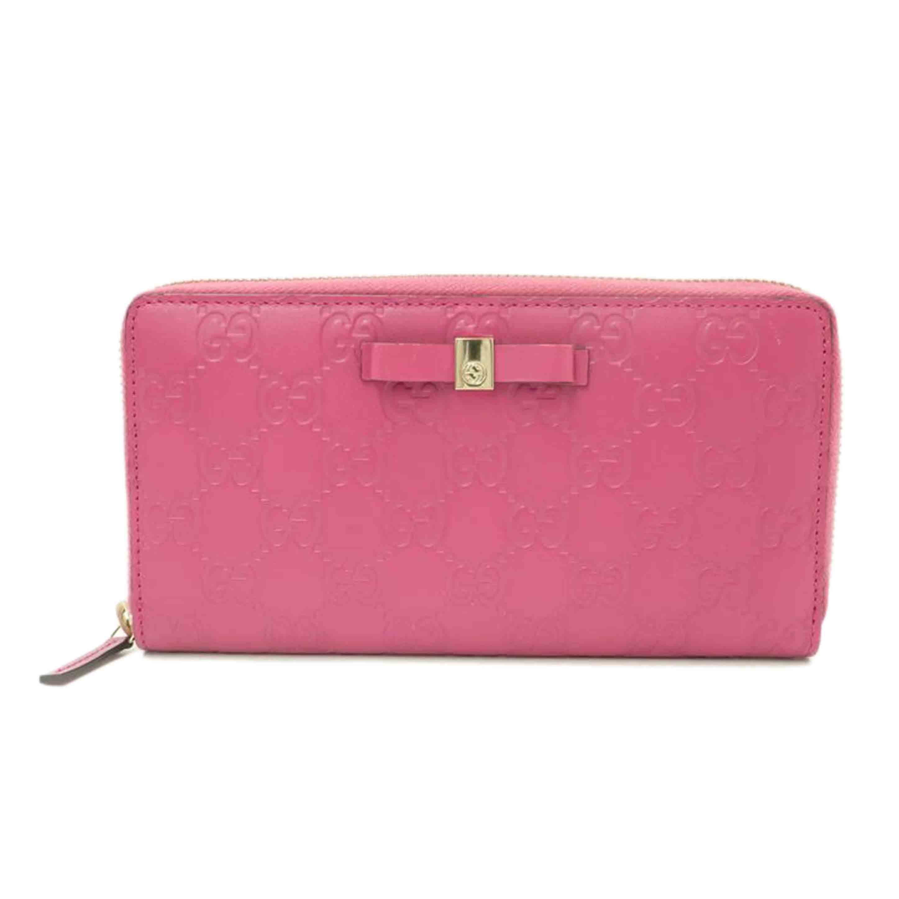 GUCCI/グッチシマラウンドファスナー長財布/ピンク/388680//214*/Aランク/69