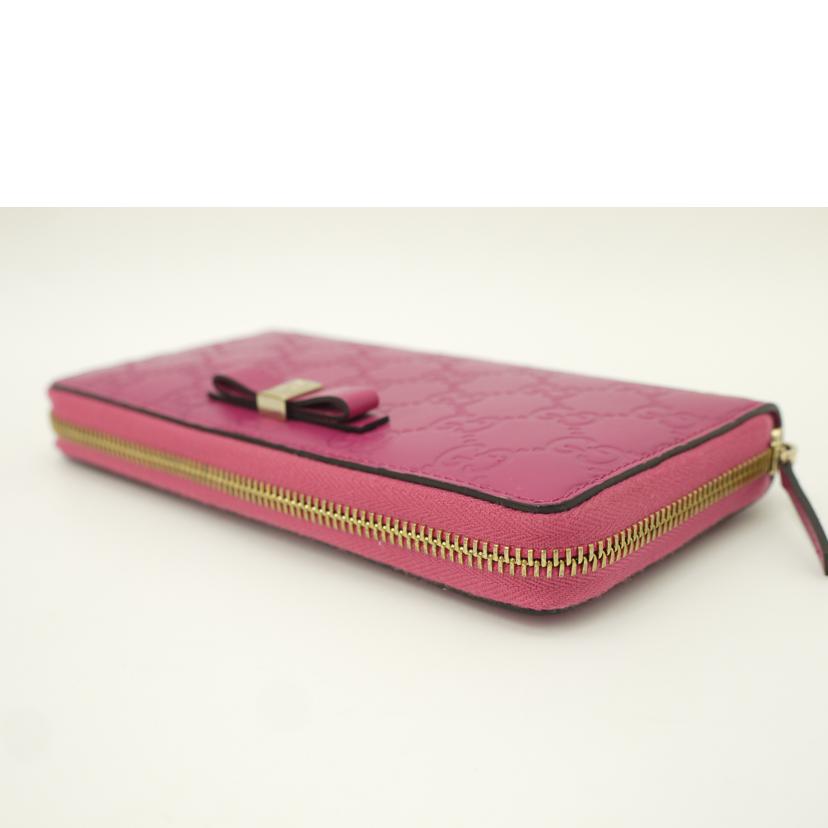 GUCCI/グッチシマラウンドファスナー長財布/ピンク/388680//214*/Aランク/69