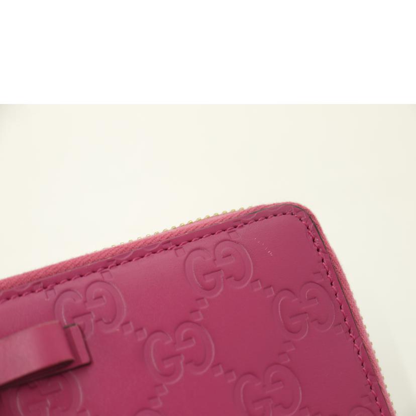 GUCCI/グッチシマラウンドファスナー長財布/ピンク/388680//214*/Aランク/69