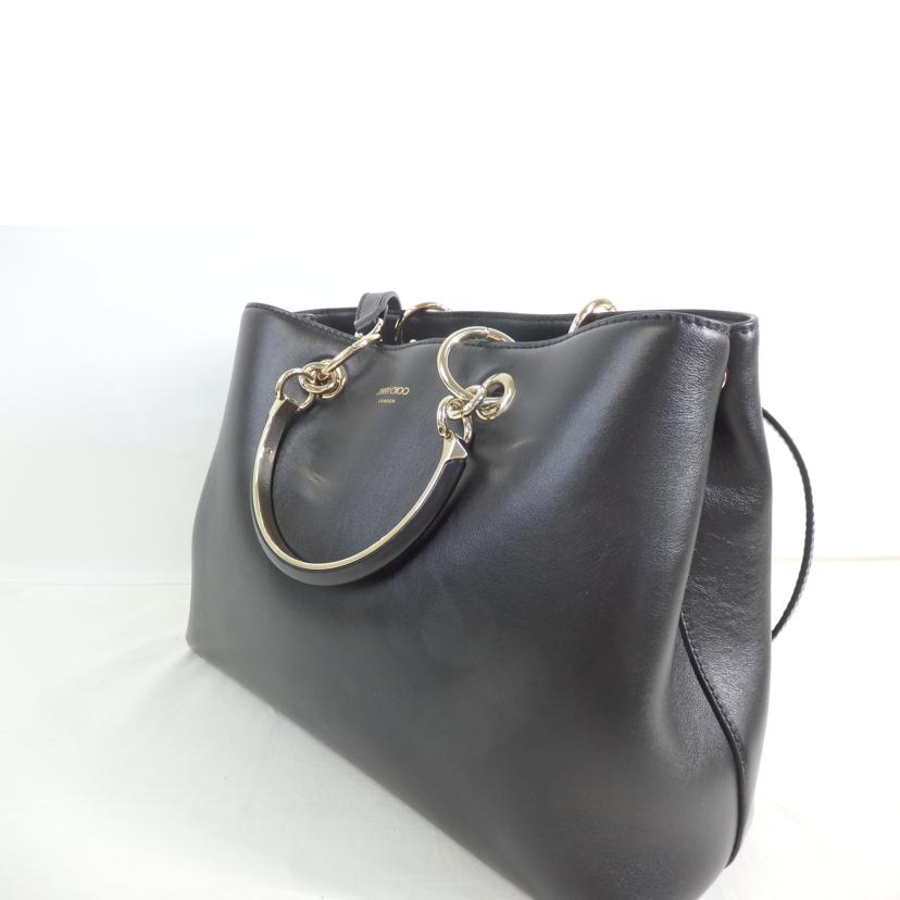 JIMMY CHOO ジミーチュウ/ボンボントート/2wayバッグ/黒//Aランク/84