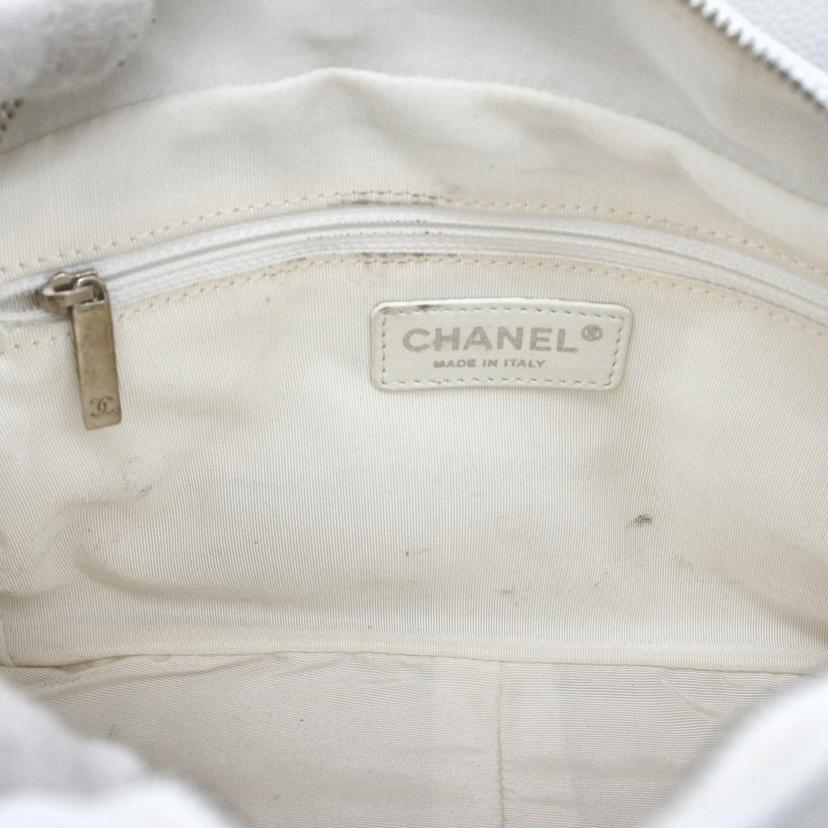 CHANEL シャネル/ヴィンテージ/キャビアスキンPSTトート/白//122*****/Aランク/24