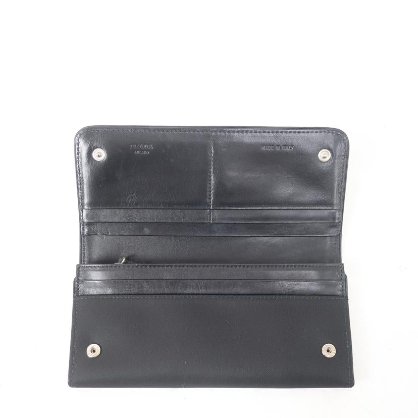 PRADA プラダ/ナイロン/レザー長財布 ブラック/1M0201//ABランク/65