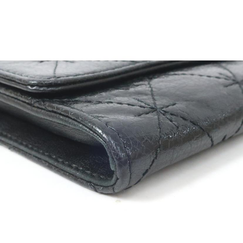 CHANEL シャネル/キルティング レザー財布 ブラック//104*****/ABランク/65