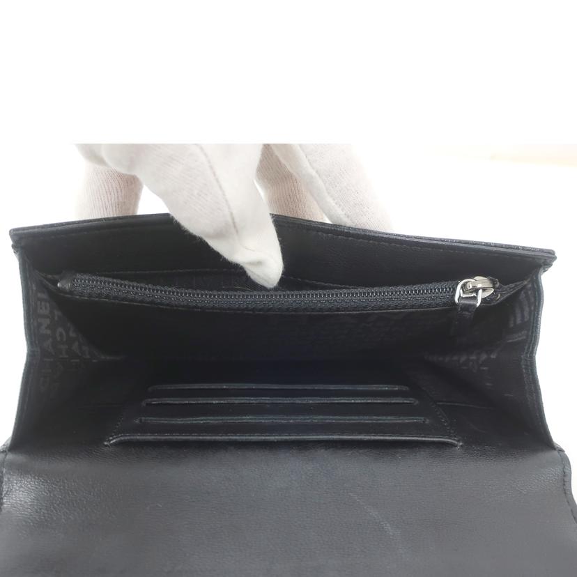 CHANEL シャネル/キルティング レザー財布 ブラック//104*****/ABランク/65