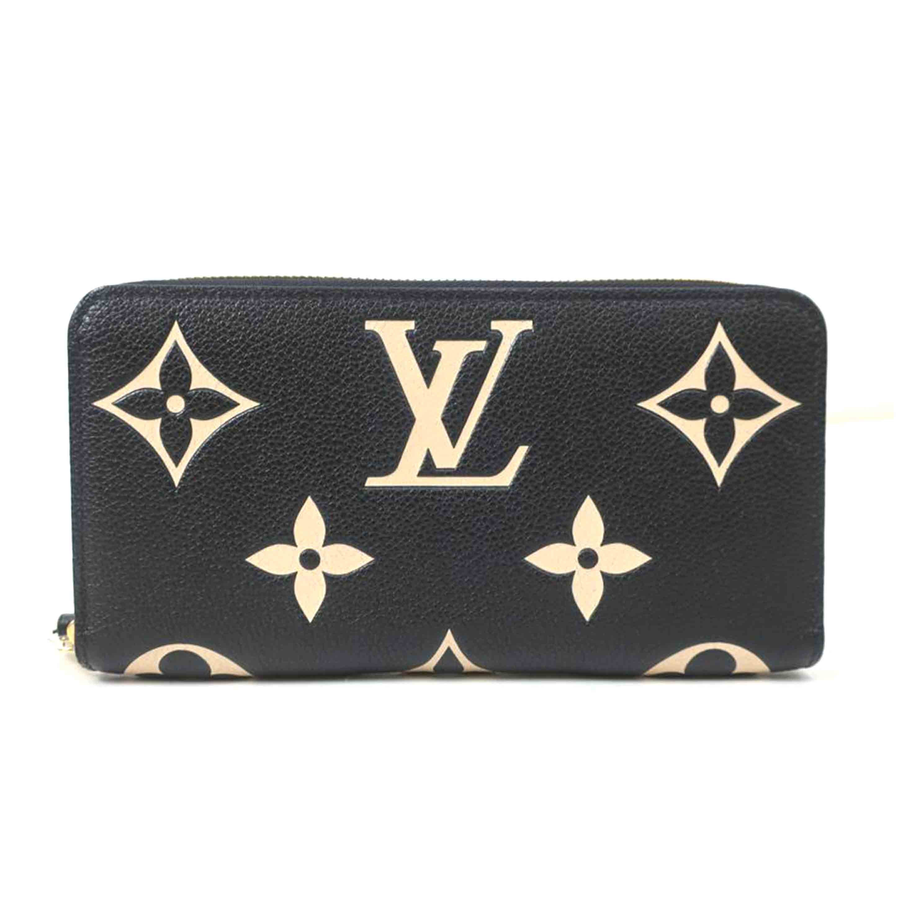 LOUIS VUITTON ルイヴィトン/ジッピー・ウォレット ブラック ベージュ/ モノグラム・アンプラント 長財布/M80481//ABランク/65