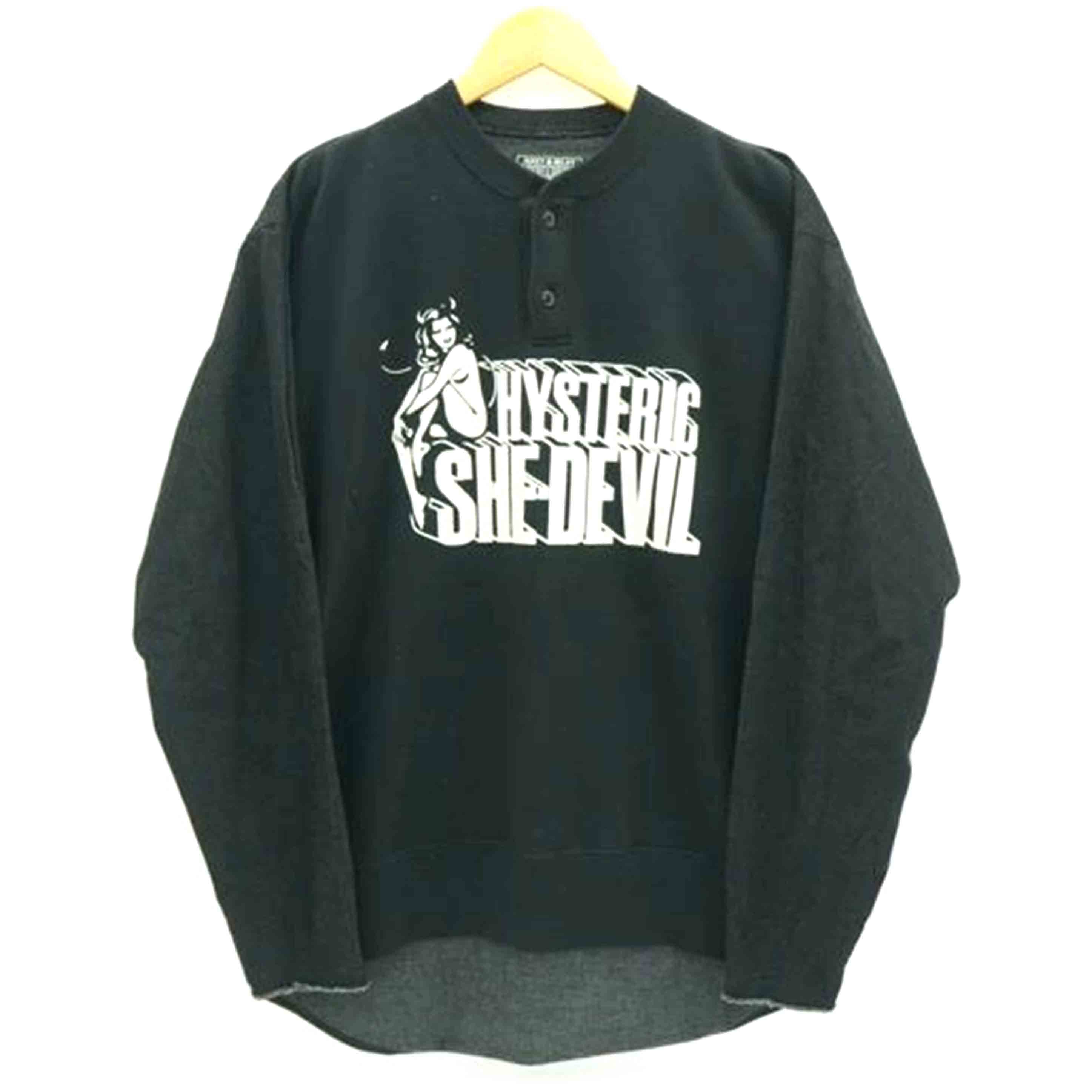 HYSTERIC GLAMOUR HYSTERIC GLAMOUR/SHE DEVIL リメイクヘンリーネックスウェット/02223AH04//ABランク/85