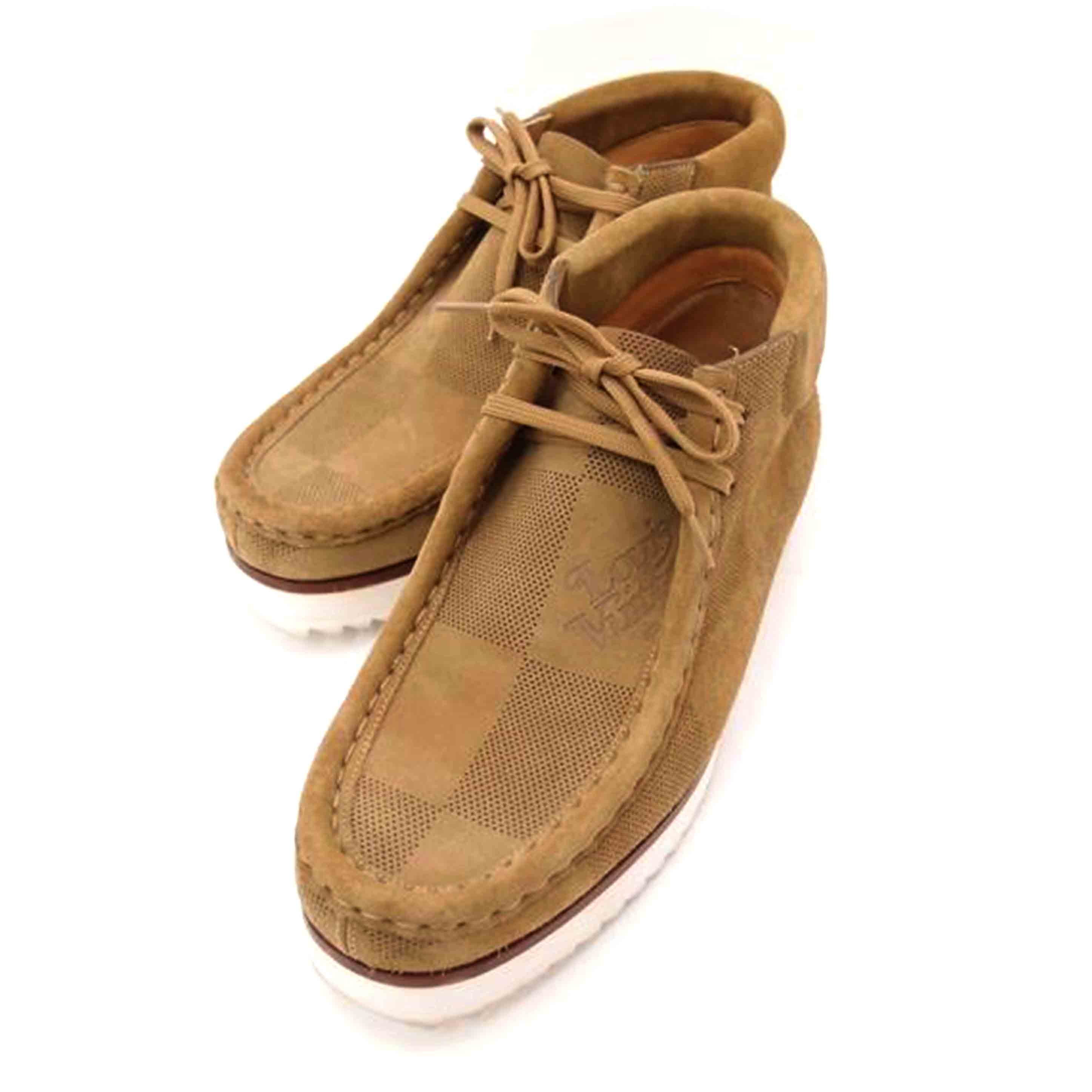 LOUIS VUITTON ルイヴィトン ビトン 茶 スウェード 市松模様 メンズ /モッズラインアンクルブーツ/ブラウン//BM0***/ABランク/69