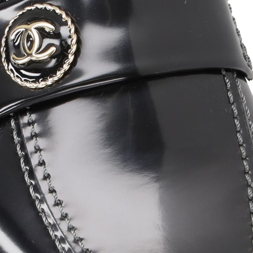 CHANEL/25/◇ココマークシャイニーカーフローファー/ブラックGD金具/G37671//サイス*****************/Aランク/75