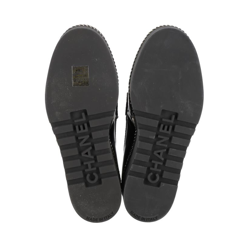 CHANEL/25/◇ココマークシャイニーカーフローファー/ブラックGD金具/G37671//サイス*****************/Aランク/75